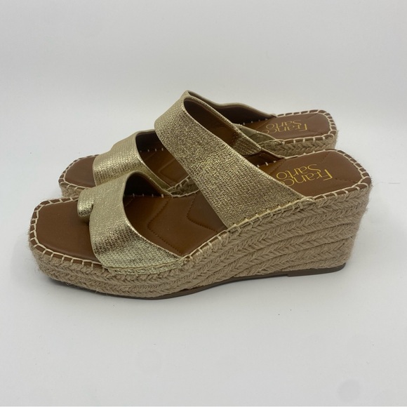 New Franco Sarto gold espadrille platform sandals 7.5 - Picture 3 of 10